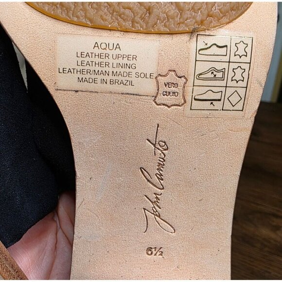 Black Suede Open-Toe Heeled Sandals With Wraparound Straps & Wooden Block Heel B - Picture 5 of 16